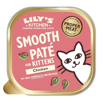 Image de Lily&#039;s Kitchen Pâté lisse pour chaton, Poulet + bœuf (19 x 85 g)