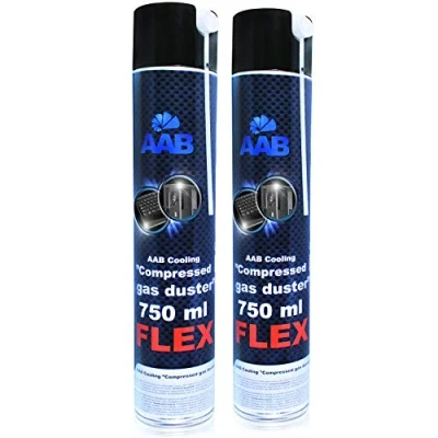Image de AABCOOLING Compressed Gas Duster FLEX 750ml 2 Pièces Air Comprimé Avec un Tube Flexible, Bombe Sec, Nettoyage PC, Computer Cleaner, Aérosol Dépoussiérant,