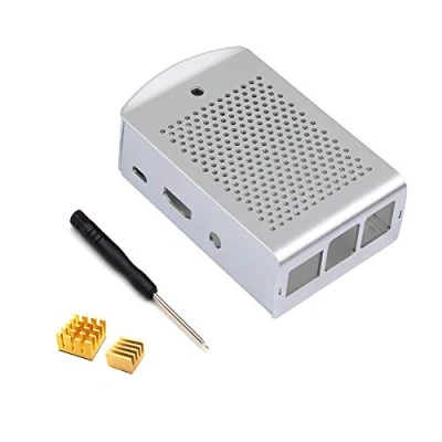 Image de ZkeeShop Boitier en Aluminium avec dissipateur Thermique Compatible pour Raspberry Pi 3 Model B，Pi B+，Pi 2 B (ne Pas Inclure Board) (Silver)