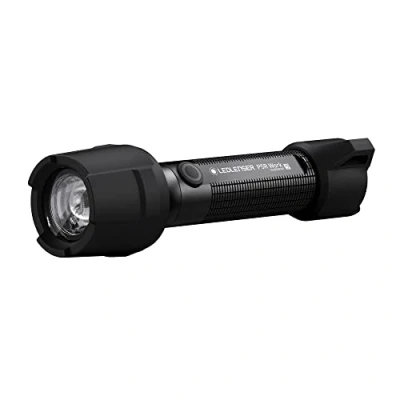 Image de lampe de poche LED solide Ledlenser P5R Work, travail, batterie lithium rechargeable 14500, 480 lumens, IRC élevé, portée 240m, câble charge USB aimanté et station