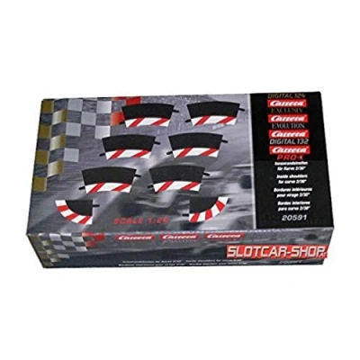 Image de Carrera rail et accessoire pour circuit 20020591 1/24 1/32 Evolution Digital 132 124 Bordures intérieures les courbes 2/30 (6), embouts (2)