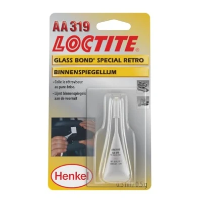 Image de LOCTITE AA 319 Colle pour rétroviseur intéreur rétro performante et Rapide 1 Tube 0,5 ML Plus Un Patch activateur, Jaune
