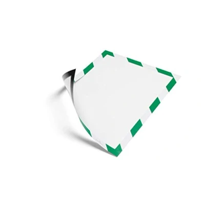 Image de Durable Duraframe Security Signalisation Adhésive/Cadre d&#039;Affichage Sécurité Bicolore Vert/Blanc Lot de 2