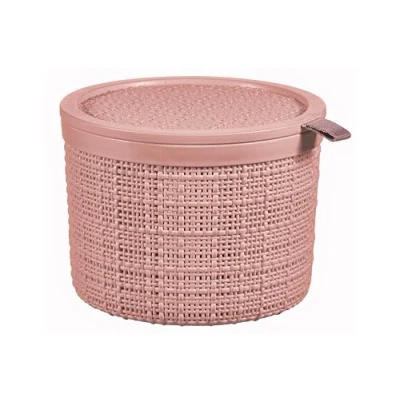 Image de CURVER Jute Box De Rangement Rose Dawn Round 2L D17,1Xh12,6Cm