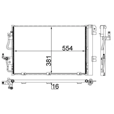 Image de MAHLE ORIGINAL AC 377 001S Condenseur De Clim avec déshydrateur 554 OPEL: ZAFIRA B, Astra H 3/5 portes, GTC, VAUXHALL: Mk3, Mk5
