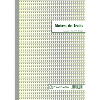 Image de Exacompta Réf. 3144E 1 Manifold NOTES DE FRAIS 50 feuillets numérotés et autocopiants en 2 exemplaires (1 original + copie) format A4 certifié FSC fabriqué France