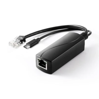 Image de REVODATA Gigabit PoE Splitter Type C 5V/2.4A, 48V vers USB 5V/2.4A Sortie, IEEE802.3af/at Standard 10/100/1000Mbps, Adaptateur Répartiteur pour Maison Intelligente/Pi 4B/4B+ (TYPEC0502G)