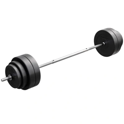 Image de GYRONETICS® Set de Barres d&#039;Haltère Longue, avec Disques Poids 60 kg, 2x2 2x5 4x10 Ø 25 mm, Fermoirs en Forme d&#039;Étoile, Réglables Barre Fitness, Musculation, Haltérophilie
