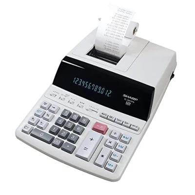 Image de Sharp EL 2607PGGYSE Calculatrice à 12 Chiffres Noir/Rouge