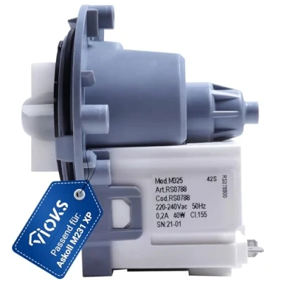 Image de VIOKS Pompe de vidange 40 W rechange pour Askoll M231 XP 290735 290875 AEG Electrolux 53188943574 avec fixation à vis Repassage eaux usées machine laver