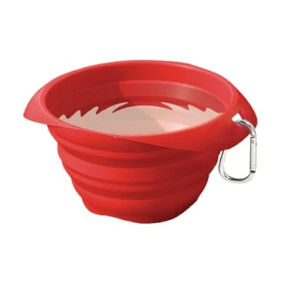 Image de Kurgo Gamelle Pliable pour Chien, Silicone sans PVC ni BPA, Convient la Nourriture et l&#039;eau, capacité de 700 ML, Rouge
