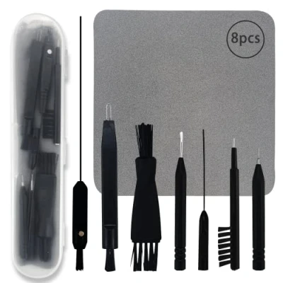 Image de Jiehaojia 8 Pièces Kit de Nettoyage pour Prothèses Auditives Professionnel Outils Appareils Auditifs Brosse Aide Auditive avec Boîte en Plastique