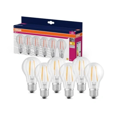 Image de Osram LED Star VALUE A60, pack avantage de 6 lampes, remplace les ampoules 60W classiques, blanc chaud (2700K), 6.5W, E27, verre mat, non dimmable