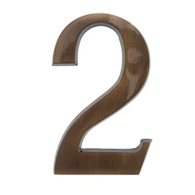 Image de HUBER numéro de maison 2 en laiton 20 cm I numéros pour la et porte XL plaques noble design 3D,