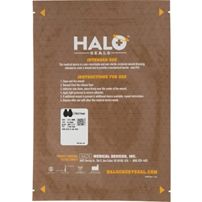 Image de Progressive Medical Halo Chest Seal High Performance Occlusive Dressing for Trauma Wounds, 2 Count by