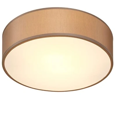 Image de MONZANA® Plafonnier moderne 40W rond 30 cm 1 flamme E27 lampe en tissu de plafond éclairage salon chambre bureau luminaire taupe