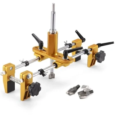 Image de ZOKQSEIF Kit d&#039;ouverture de Trou Serrure Porte Mortaiseuse pour Portes en Bois Installation/Changement Machine à mortaiser Gabarit mortaise avec 3 forets