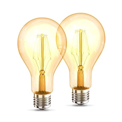Image de B.K.Licht Lot de 2 ampoules LED Edison Vintage A75 I E27, 4W, blanc chaud 2200K, intensité lumineuse 320lm, ampoule rétro à filament