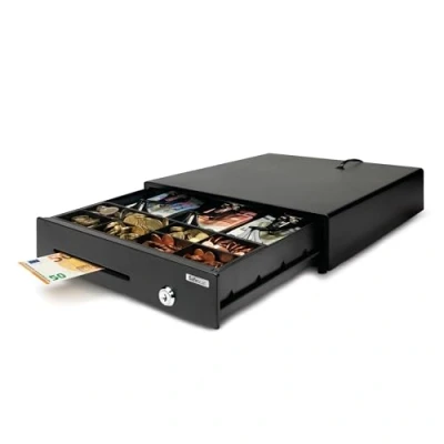 Image de Safescan LD 3336 Tiroir caisse faible usage qui stocke votre argent en toute sécurité Avec 3 emplacements billets et 8 pièces connexion RJ 12 de 33 x 36 10 cm