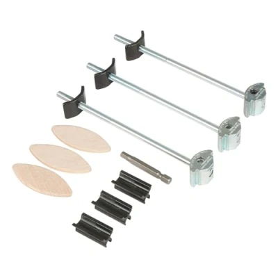 Image de Trend Kit de Connecteur Plan Travail Standard ZIPBOLT, Acier Plaqué Zinc, 26 40mm, Inclut Embout Hexagonal &amp; Biscuits, ZIP/35/164/3