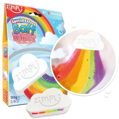 Image de Grande Bombe de Bain Arc en Ciel Forme Nuage Zimpli Kids, crée comme par Magie Un Effet spécial Multicolore, Cadeaux d&#039;anniversaire pour garçons et Filles