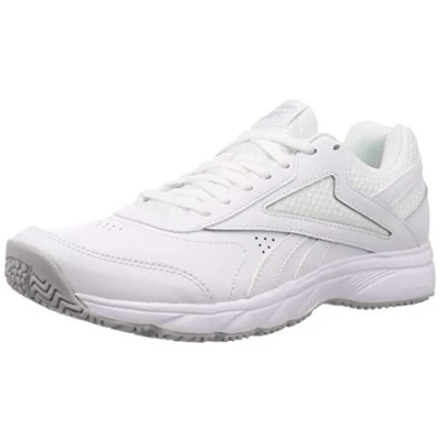 Image de Reebok WORK N Cushion Chaussures de course, Homme, Taille: 38.5, White/cold grey Cuir et textile