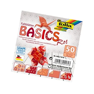 Image de Folia Feuilles pour Pliage Basics, 80 g/m², 50 Assorties, avec 5 Motifs différents