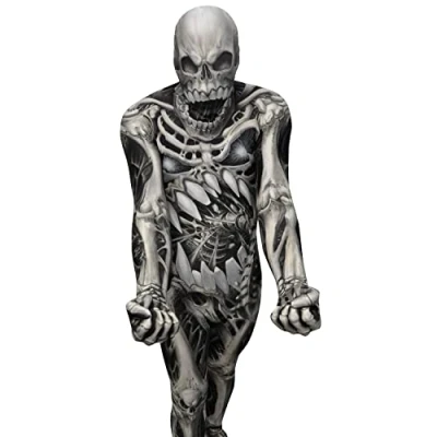 Image de Morphsuits CS97010/XL Seconde peau morphsuit ™ monstre squelette &quot;skull and bones&quot; te xl, Crâne et Os