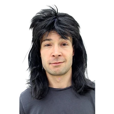 Image de WIG ME UP Perruque carnaval plouc nuque longue allemande nouveau noir