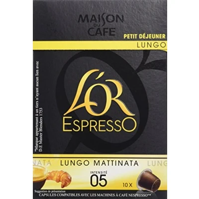 Image de L&#039;OR ESPRESSO Lungo Mattinata 10 capsules compatibles avec les machines à café Nespresso Lot de 4 (40 capsules)