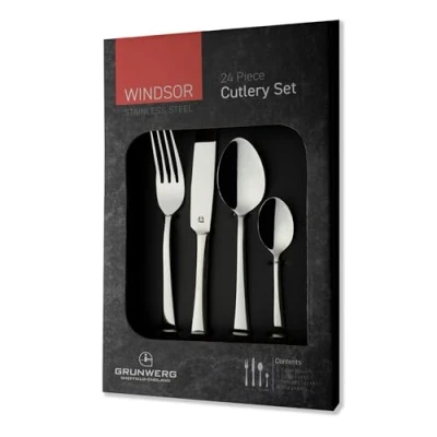 Image de Windsor Ensemble de Couverts dans Une boîte, Miroir, 24 pièces