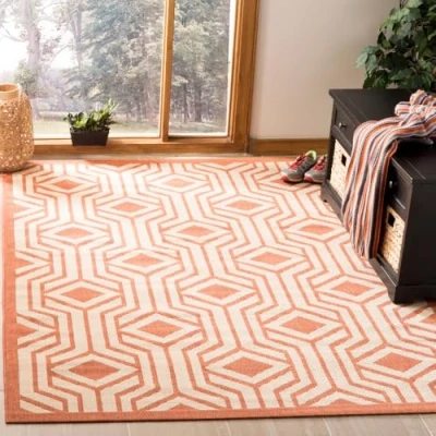 Image de Safavieh Grand Tapis de Salon rectangulaire pour Une Utilisation en intérieur, Polypropylène, Beige/Terracotta, 120 X 180 cm