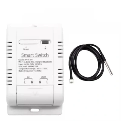 Image de MHCOZY WIFI Temperature Controller Sensor, Tuya app Remote Control 16A Smart Switch with Energy Monitor, Works Alexa Google