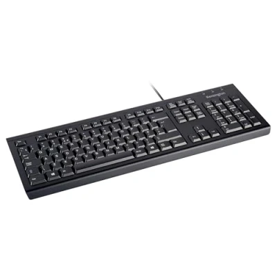 Image de Kensington KB100 EQ Clavier Filaire AZERTY, Compatible avec Windows &amp; macOS, Design Fin, Membrane Imperméable Protectrice, 60% de Matériaux Recyclés Post Consommation* (K63727FR)