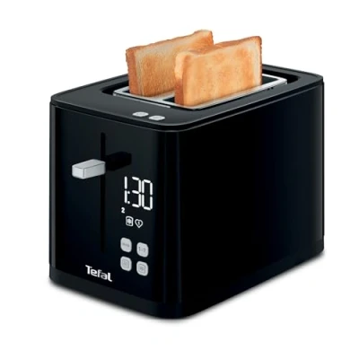 Image de Tefal Grille pain 2 fentes, Ecran digital, favoris personnalisables, 7 niveaux de dorage, Décompte du temps restant, Fonctions arrêt, Décongélation, Réchauffage, Smart&#039;n Light noir TT640810