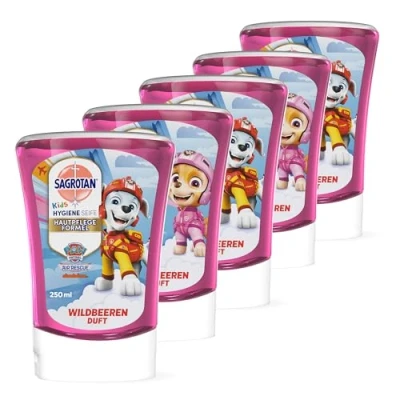 Image de Sagrotan Kids No Touch Recharge Baies Sauvages pour Distributeur Automatique de Savon 5 x 250ml les Mains
