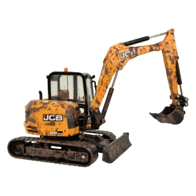 Image de Britains 1:32 JCB Muddy Midi Excavator 86C 2, Jouets De Tracteur Compatibles avec Les Animaux, Ferme A l&#039;échelle 1:32, Convient Aux Collectionneurs Et Enfants Partir 3 Ans