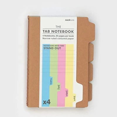 Image de Suck UK carnet A6 en forme de avec onglets Lot 4 carnets à Planificateur révision ou listes choses faire fournitures scolaires et bureau