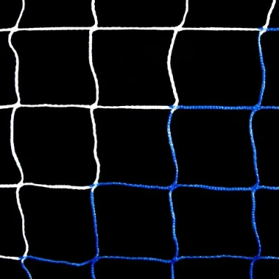 Image de Filet de Football 5m x 2m Couleur au Choix pour But à 7 Idéal Les entraînements Foot (Bleu et Blanc)
