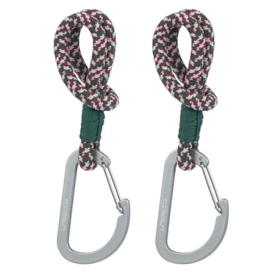 Image de LÄSSIG Fixation pour poussette (2 pcs.) Mousqueton Crochet faire les courses/Stroller Hooks Cord green/lavender/deep red