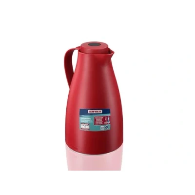 Image de Leifheit Pichet isotherme 1L Harmonic, thermos café et thé 100% étanche, chaud jusqu&#039;à 24h, ouverture fermeture versement d&#039;une seule main, design sans BPA, rouge