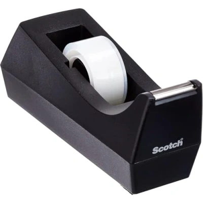 Image de Dévidoir de ruban adhésif C38 Scotch noir + Crystal, 1rouleau, 19mm x 10m