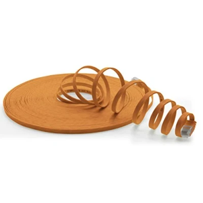 Image de 20m Câble plat CAT6 Ethernet orange 1 piece 10/100/1000 Mo/s Réseau RJ45 ruban mince de Patch ribbon LAN