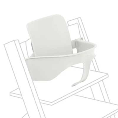 Image de Stokke Tripp Trapp Baby Set 2, Blanc Version 2024 Idéal pour 6 36 mois Transformez la chaise en une haute confortable