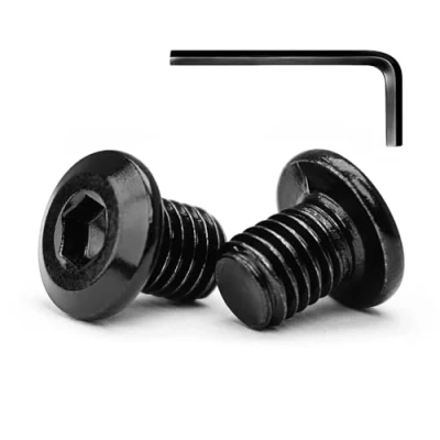 Image de M4 x 10mm 10Pcs Tête Plate Vis D&#039;assemblage à Six Pans Creux, Plate, Acier Inoxydable A2 V2A, Boulons de Meubles, Filetage Complet, Oxyde Noir (Avec Clé Hexagonale)