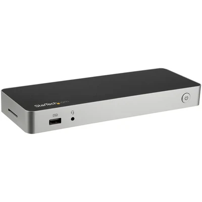 Image de StarTech.com Station d&#039;Accueil USB C Double Écran HDMI &amp; DisplayPort 4K 30Hz Dock Type pour PC Portable 60W PD, SD, Hub 4 ports A 3.0, GbE, Audio Compatible Thunderbolt 3 Neuf