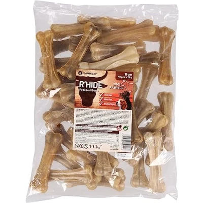 Image de Flamingo Friandises pour Chien R&#039;HIDE OS 11CM 40PCS 1,2KG sans Gluten sucres ajoutés Nettoie la Dentition de Votre
