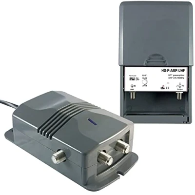 Image de LEYF Amplificateur + Alimentation 2 Sorties TV pour antenne terrestre TNT/préamplificateur HDTV Ampli TNT HD Signal/Gain réglable 15 38 dB