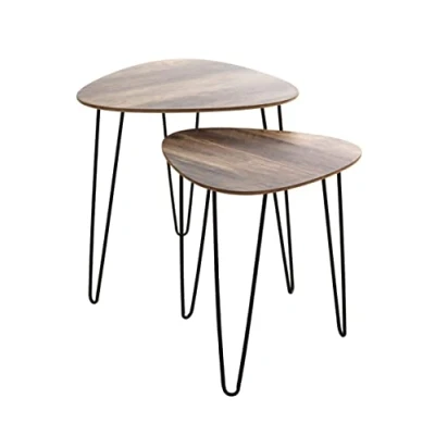 Image de HAKU Möbel Lot de 2 Tables d&#039;appoint, MDF, Noir chêne