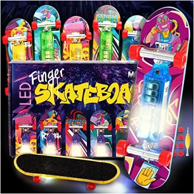 Image de Magicat Skateboard à LED 6 skateboards futuristes avec éclairage Jouet pour fête Jeux de fingerboard garçons et filles Petit cadeau adolescents